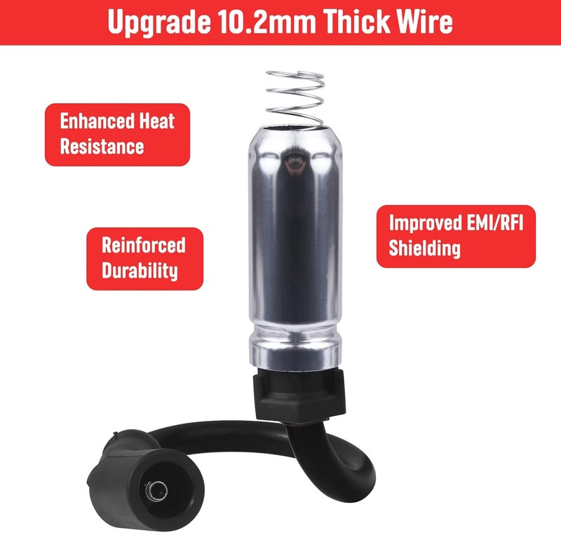 Ozikutech High Performance Spark Plugs and Wires Fit for 1999-2013 Chevy Silverado 1500 2500 Tahoe Suburban Avalanche GMC Sierra Yukon Escalade, Replace for 9748HH 9748UU 41-162 41-110, with 4.8 5.3 6.0 6.2 V8 - Image 2